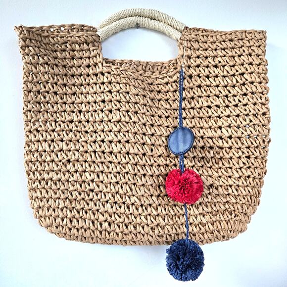 Mark and Graham NEW Straw Raffia Natural Handbag Bag Resort Summer Travel NWOT - Picture 1 of 8